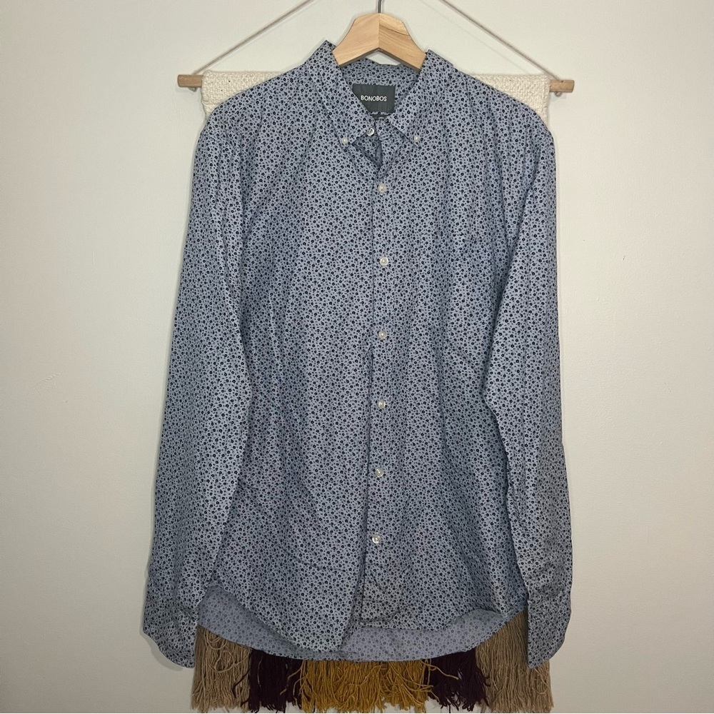 Bonobos Blue Patterned Dress Shirt
